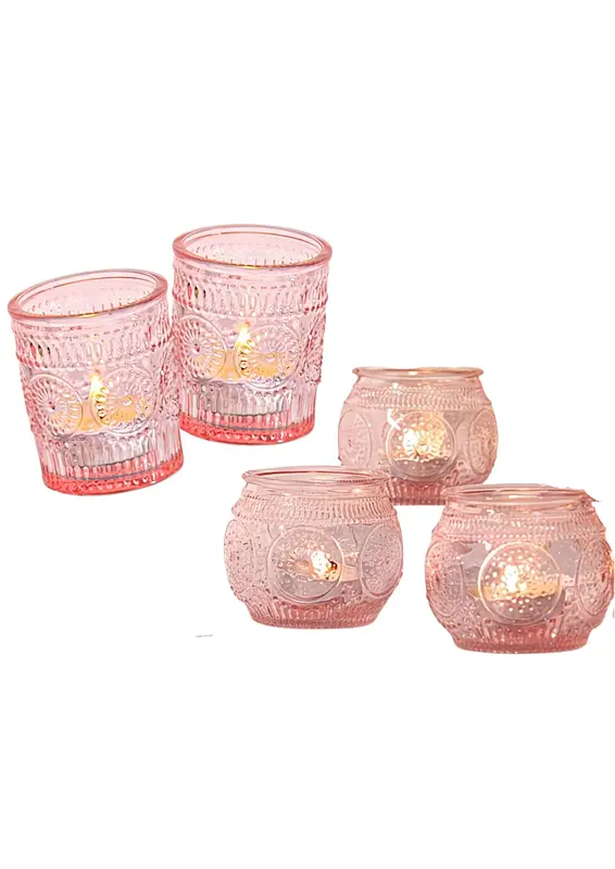 Świecznik tealight różowy